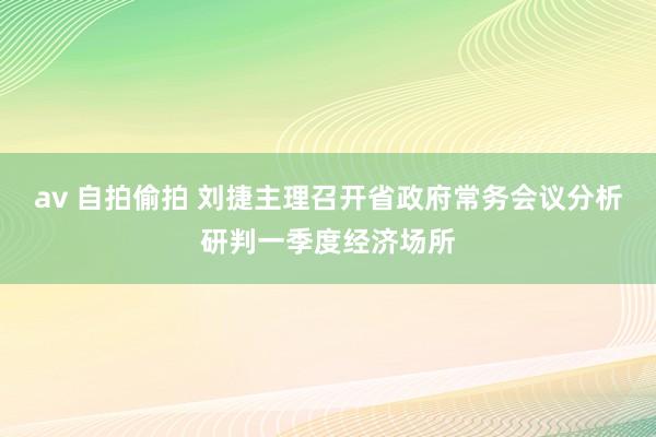 av 自拍偷拍 刘捷主理召开省政府常务会议分析研判一季度经济场所