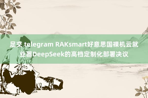足交 telegram RAKsmart好意思国裸机云就业器DeepSeek的高档定制化部署决议