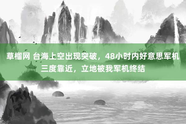 草榴网 台海上空出现突破，48小时内好意思军机三度靠近，立地被我军机终结