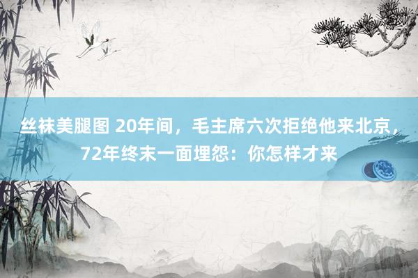 丝袜美腿图 20年间，毛主席六次拒绝他来北京，72年终末一面埋怨：你怎样才来