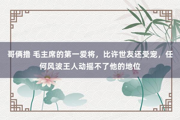 哥俩撸 毛主席的第一爱将，比许世友还受宠，任何风波王人动摇不了他的地位