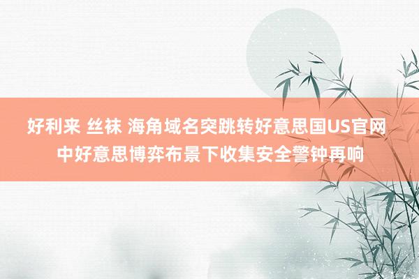 好利来 丝袜 海角域名突跳转好意思国US官网 中好意思博弈布景下收集安全警钟再响