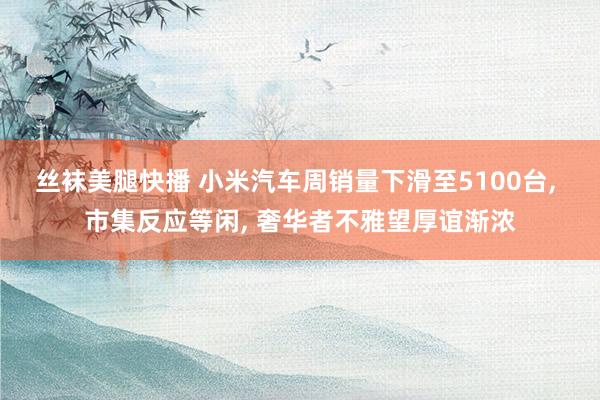 丝袜美腿快播 小米汽车周销量下滑至5100台, 市集反应等闲, 奢华者不雅望厚谊渐浓