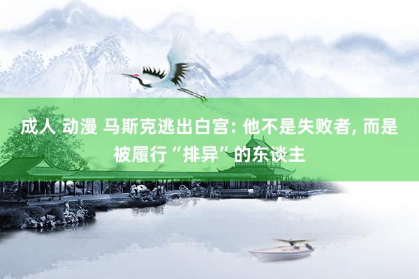 成人 动漫 马斯克逃出白宫: 他不是失败者, 而是被履行“排异”的东谈主