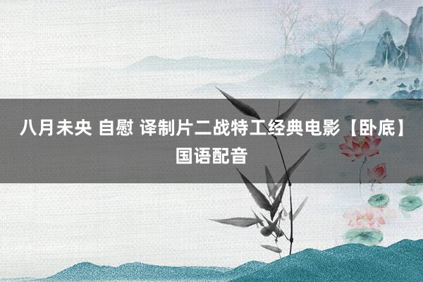 八月未央 自慰 译制片二战特工经典电影【卧底】国语配音