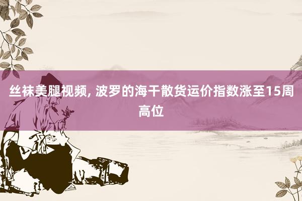 丝袜美腿视频, 波罗的海干散货运价指数涨至15周高位